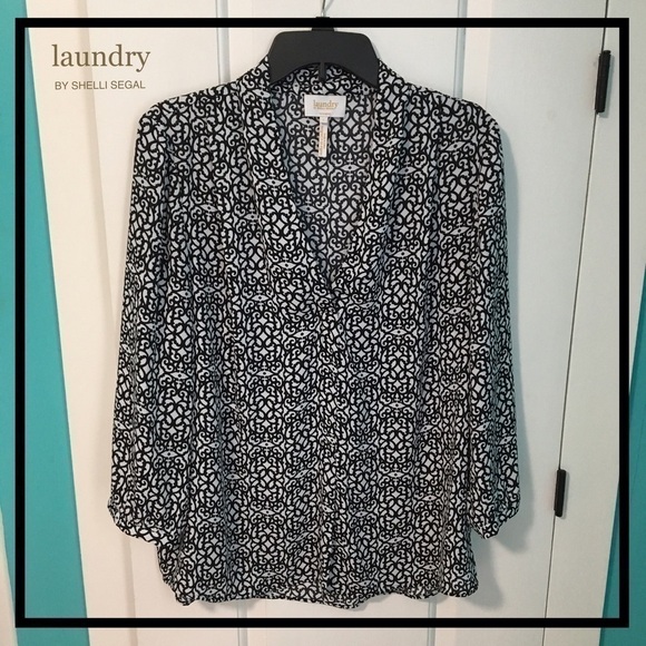 Laundry BY SHELLI SEGAL Black and White Blouse - Picture 2 of 7